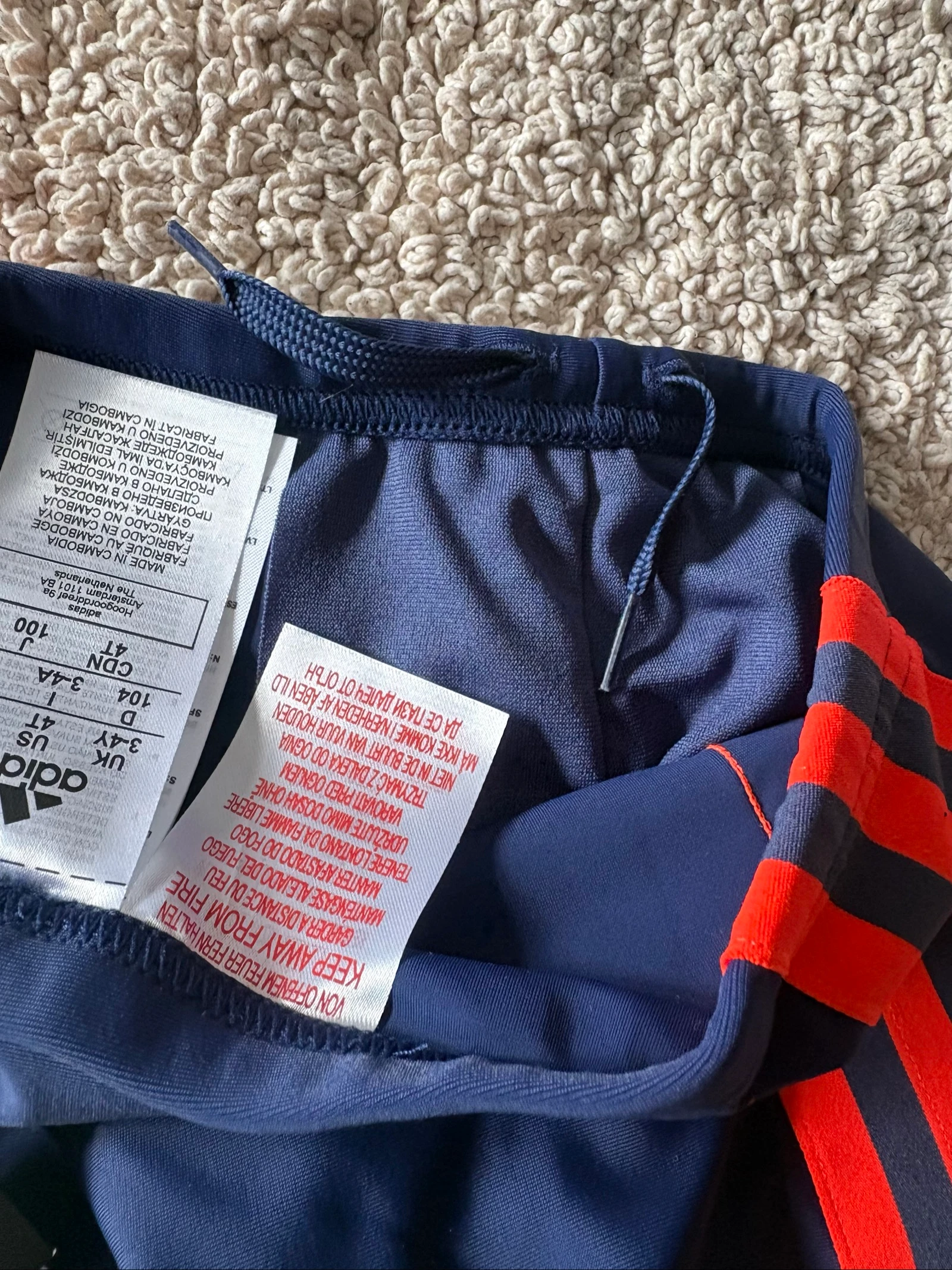 Biquíni adidas infantil 3-4 anos 104 cm azul vermelho novo com etiquetas – photo 7